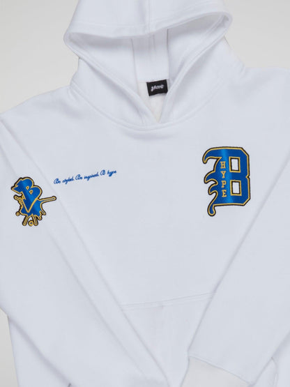 BHYPE WHITE HOODIE VARSITY COLLECTION - B-Hype Society