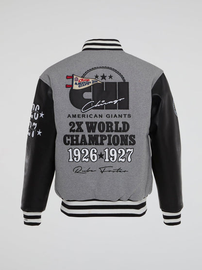 Chicago American Giants Varsity Jacket Grey - B-Hype Society