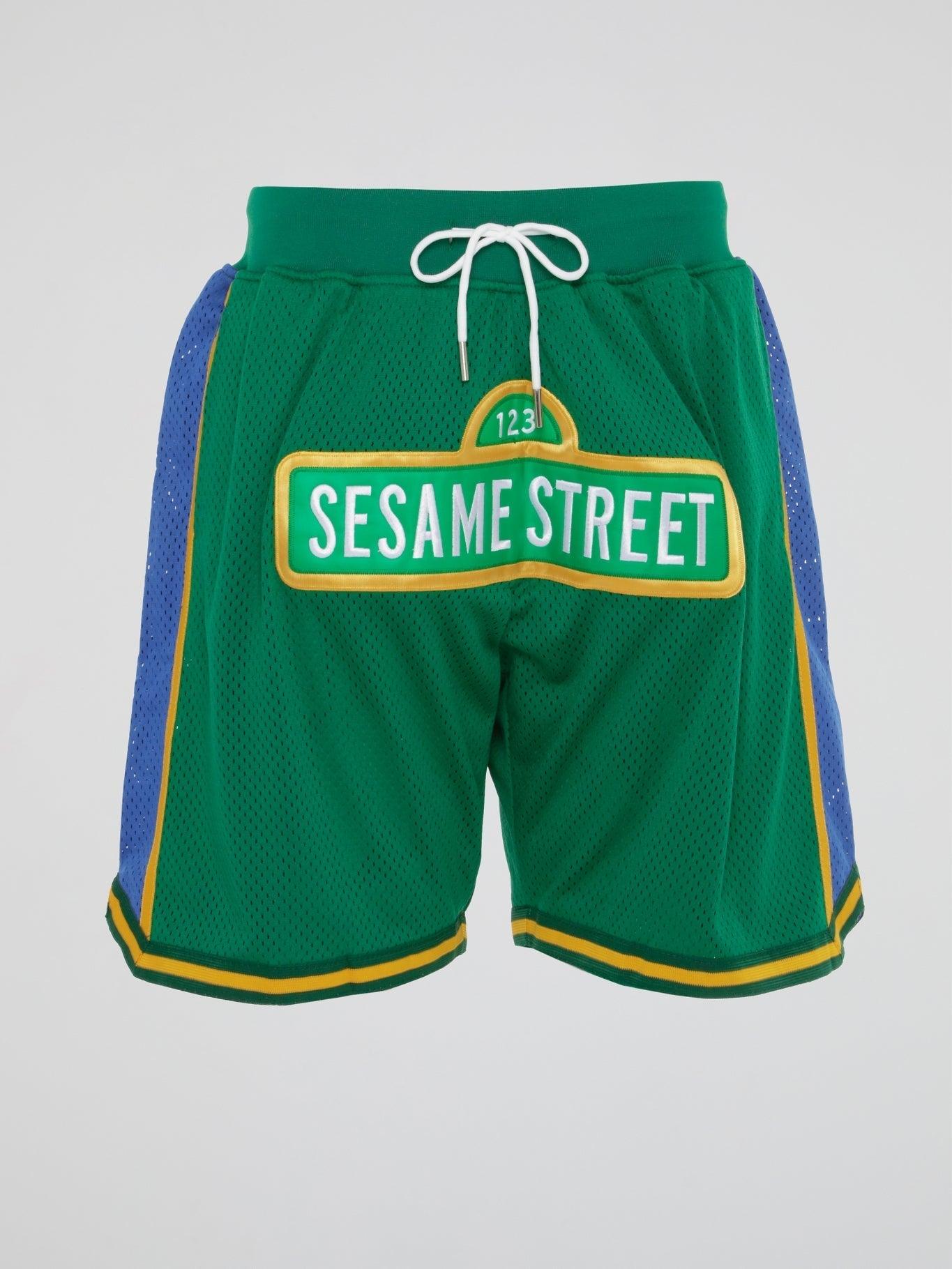 Green Sesame Street Basketball Shorts - B-Hype Society