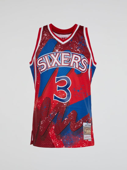 Hyper Hoops Swingman Jersey 76Ers 1996 Allen Iverson - Scarlet - B-Hype Society