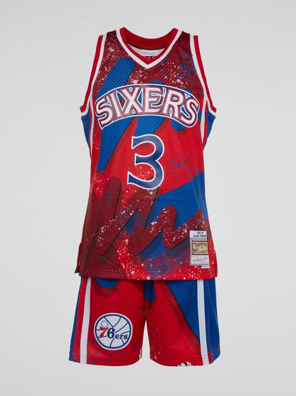 Hyper Hoops Swingman Shorts 76Ers 1996 - Scarlet - B-Hype Society