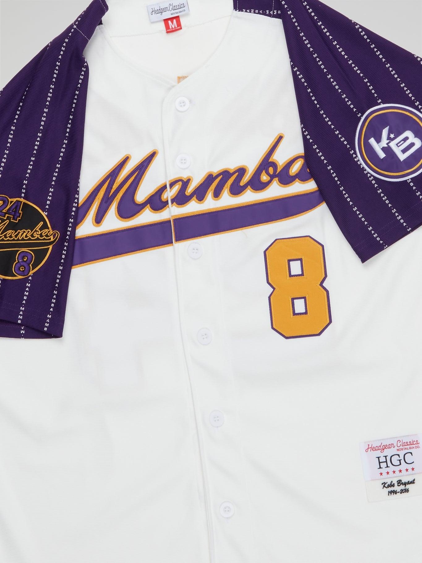 Mamba Bryant White and Purple Button Down Jersey - B-Hype Society