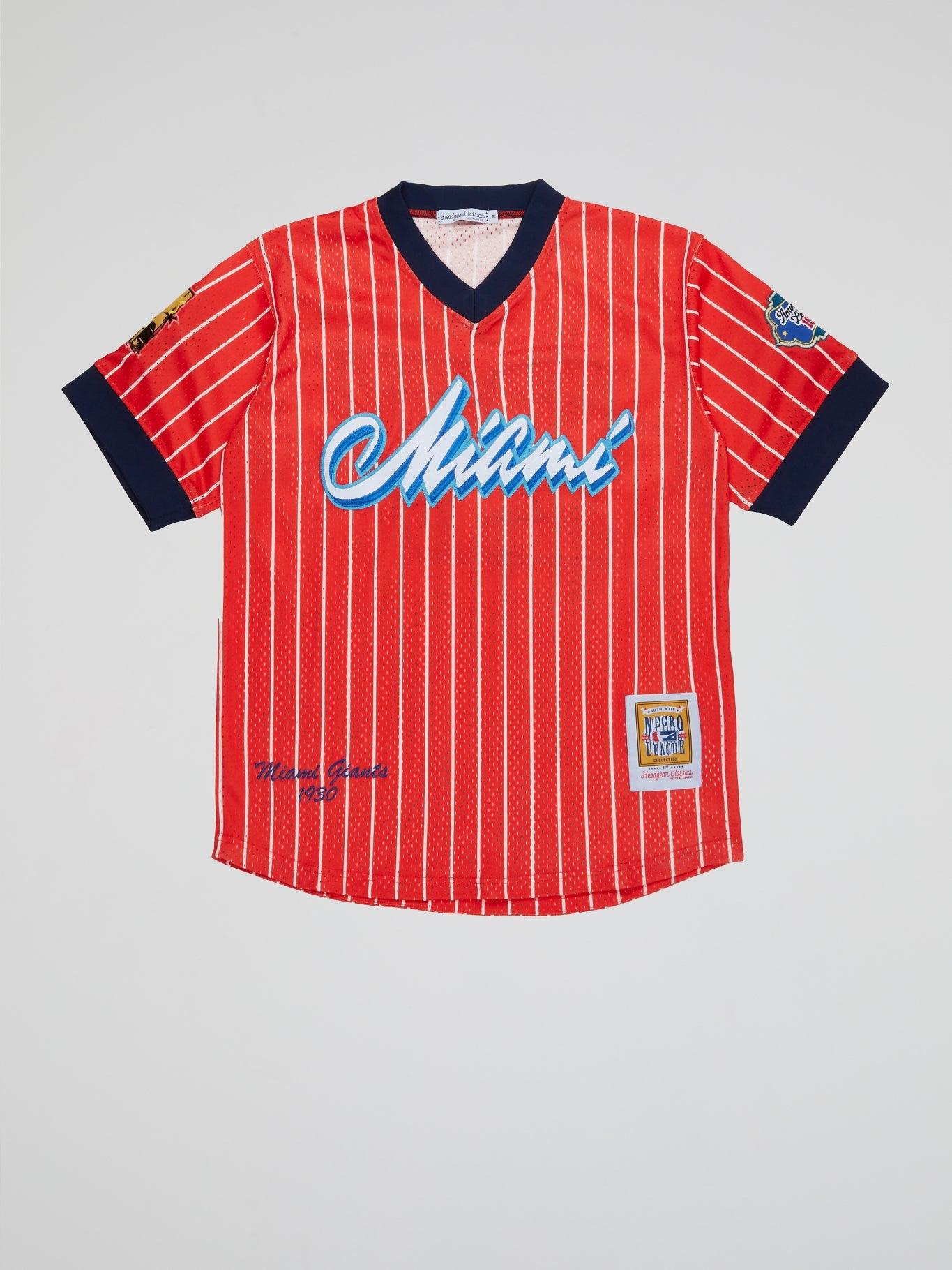 Miami Giants Red Pullover Pinstripe Jersey - B-Hype Society