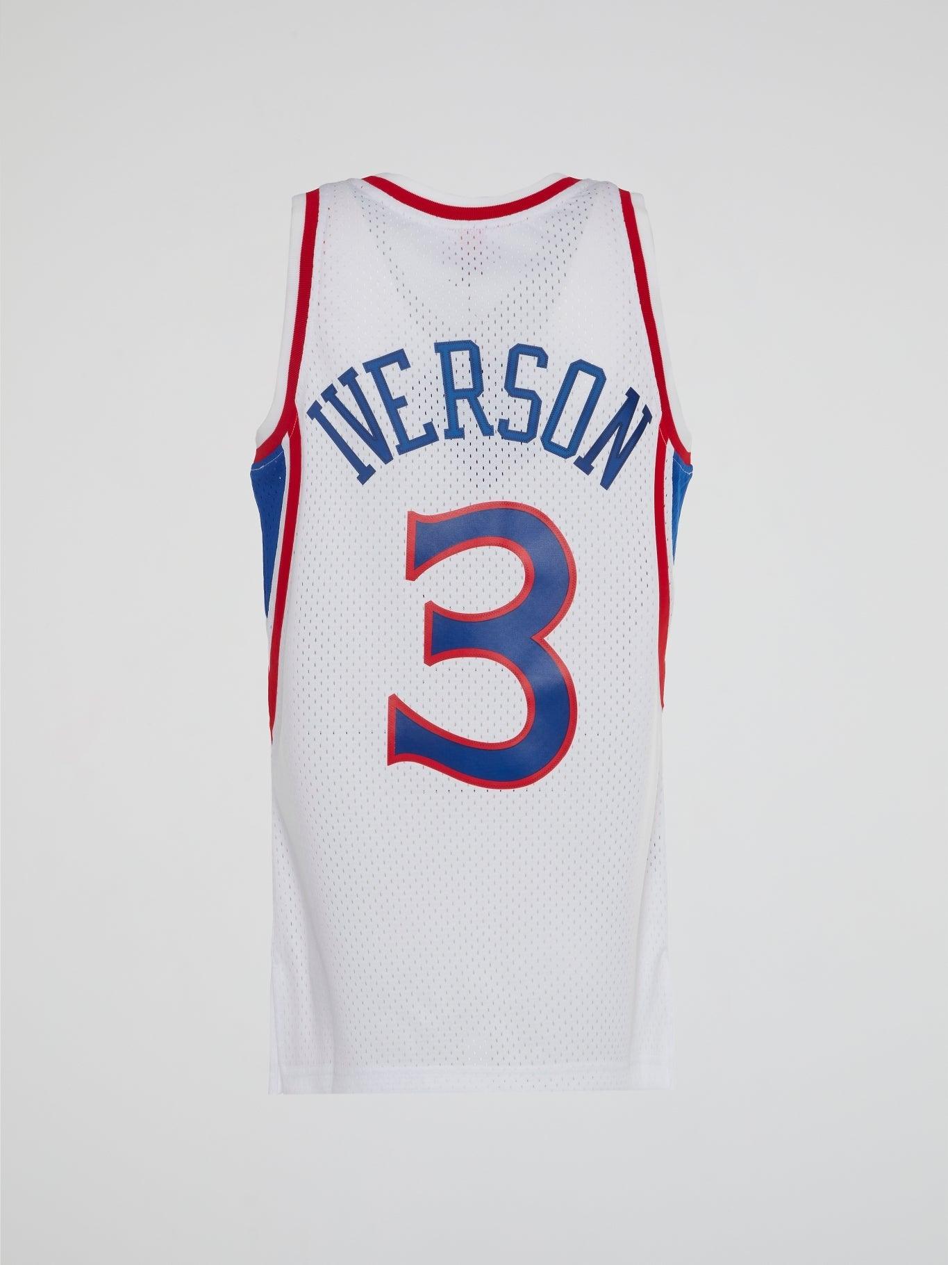 NBA Swingman Home Jersey 76Ers 96 Allen Iverson - White - B-Hype Society
