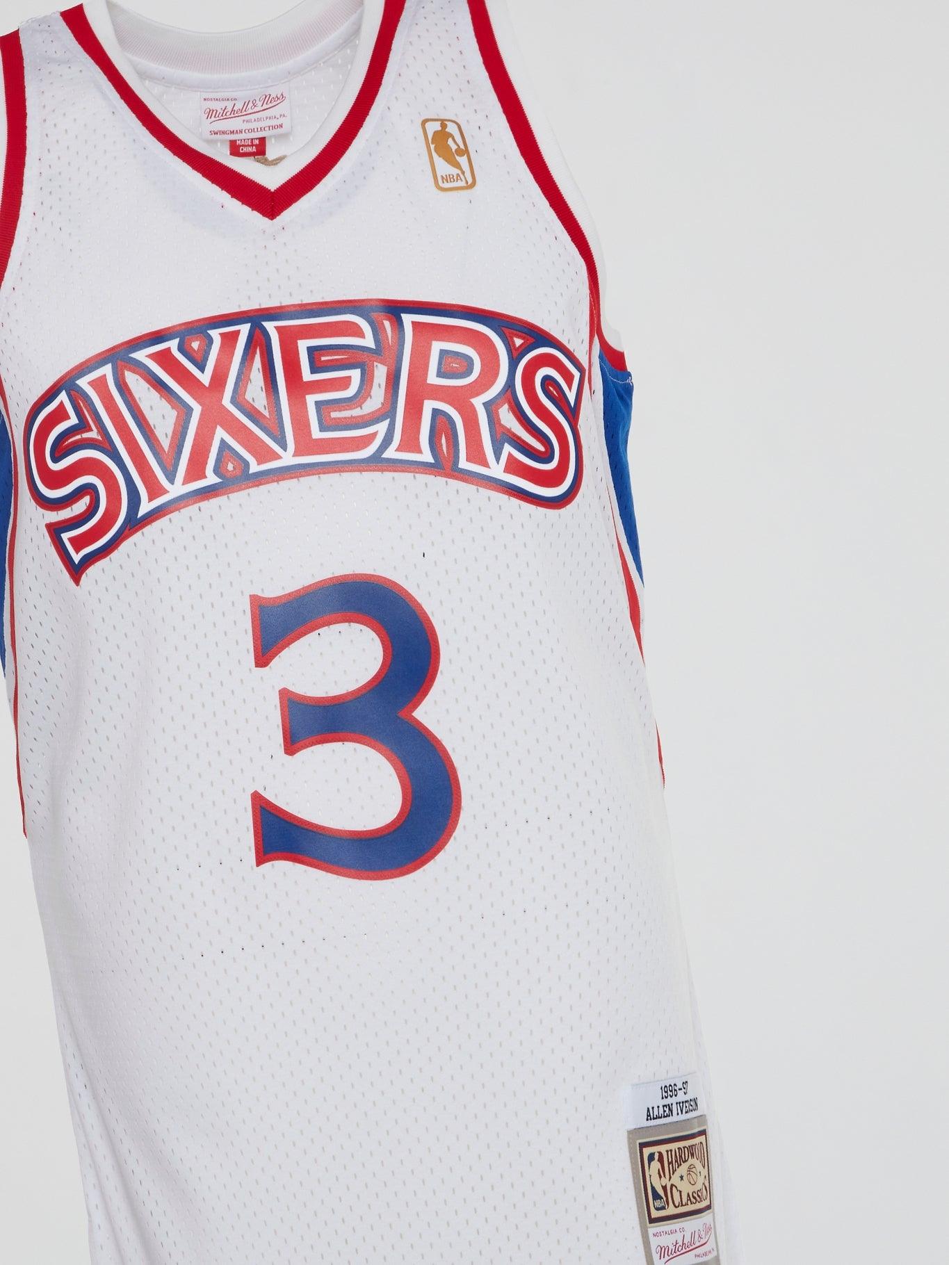 NBA Swingman Home Jersey 76Ers 96 Allen Iverson - White - B-Hype Society