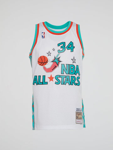 Hakeem Olajuwon Autographed Mitchell & Ness 1996 All Star LARGE Basketball  Jersey - BAS