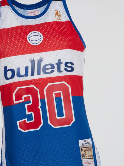 NBA Swingman Jersey Bullets 96 Ben Wallace - Royal/Red - B-Hype Society