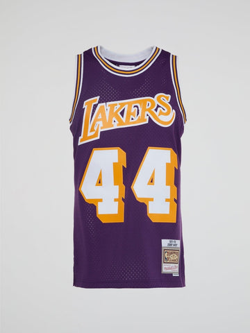 NBA Swingman Jersey Lakers 71 - 72 Jerry West - Purple - B-Hype Society