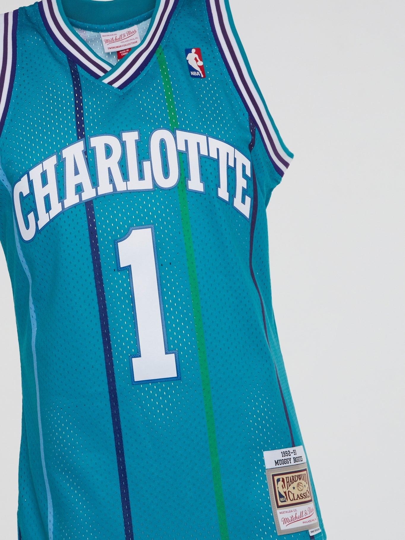 NBA Swingman Road Jersey Hornets 92 Muggsy Bogues - Teal - B-Hype Society