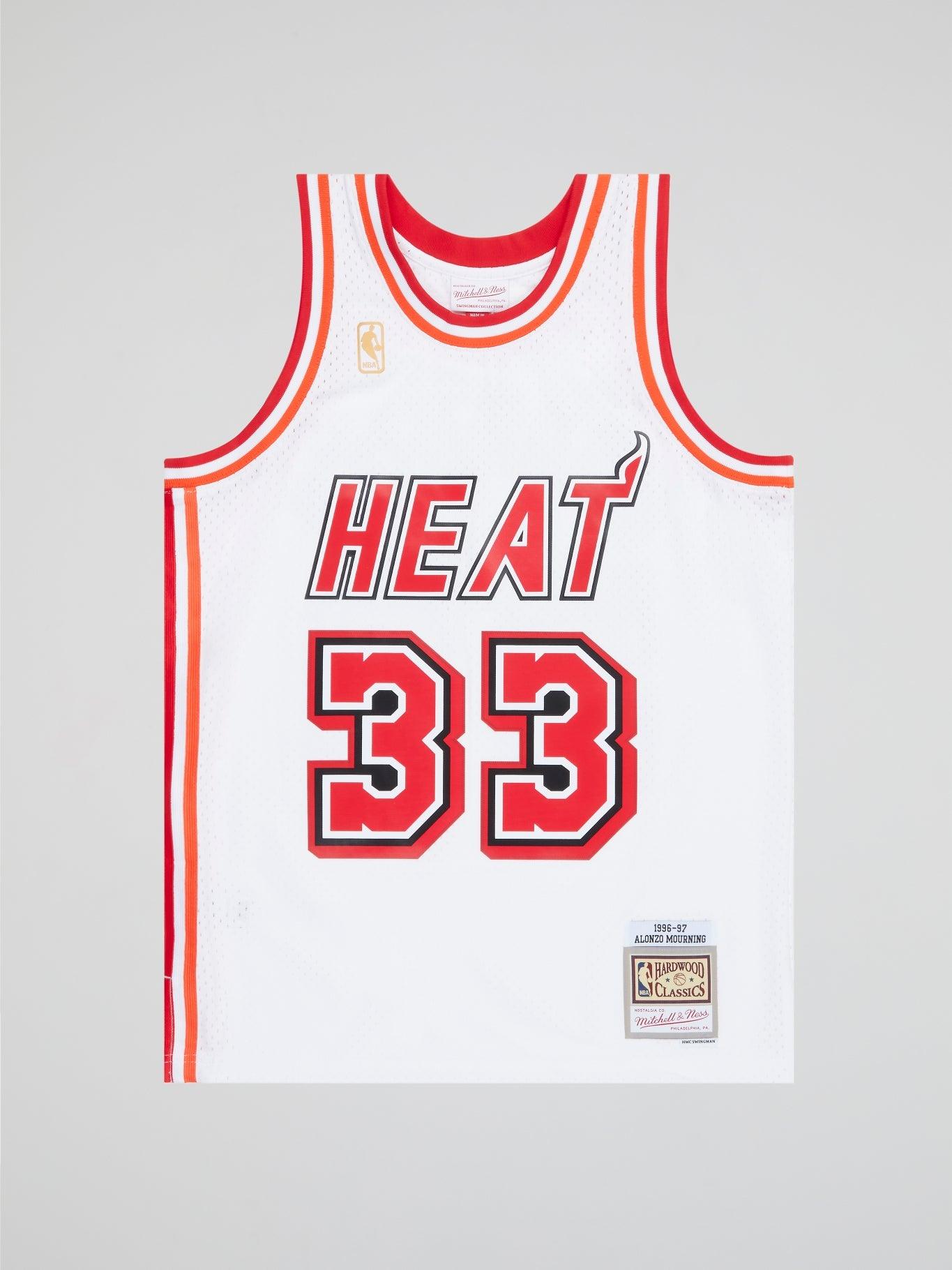 NBA White Jersey Heat 1996 Alonzo Mourning - B-Hype Society