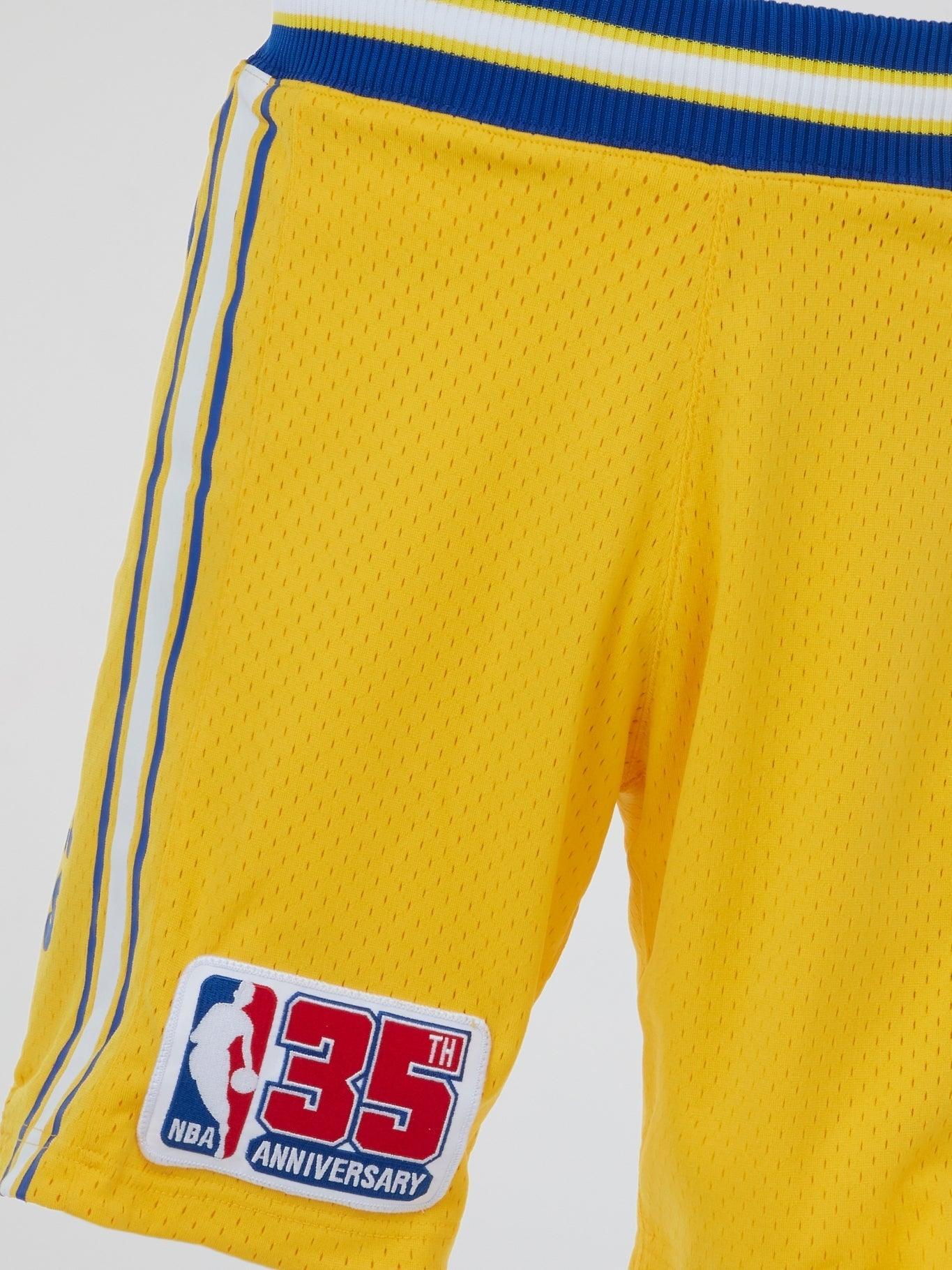 NBA Yellow Authentic Basketball Shorts - B-Hype Society