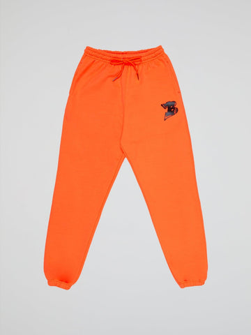 Bhype Society - Neon Orange Pants Bhype Logo Essentials