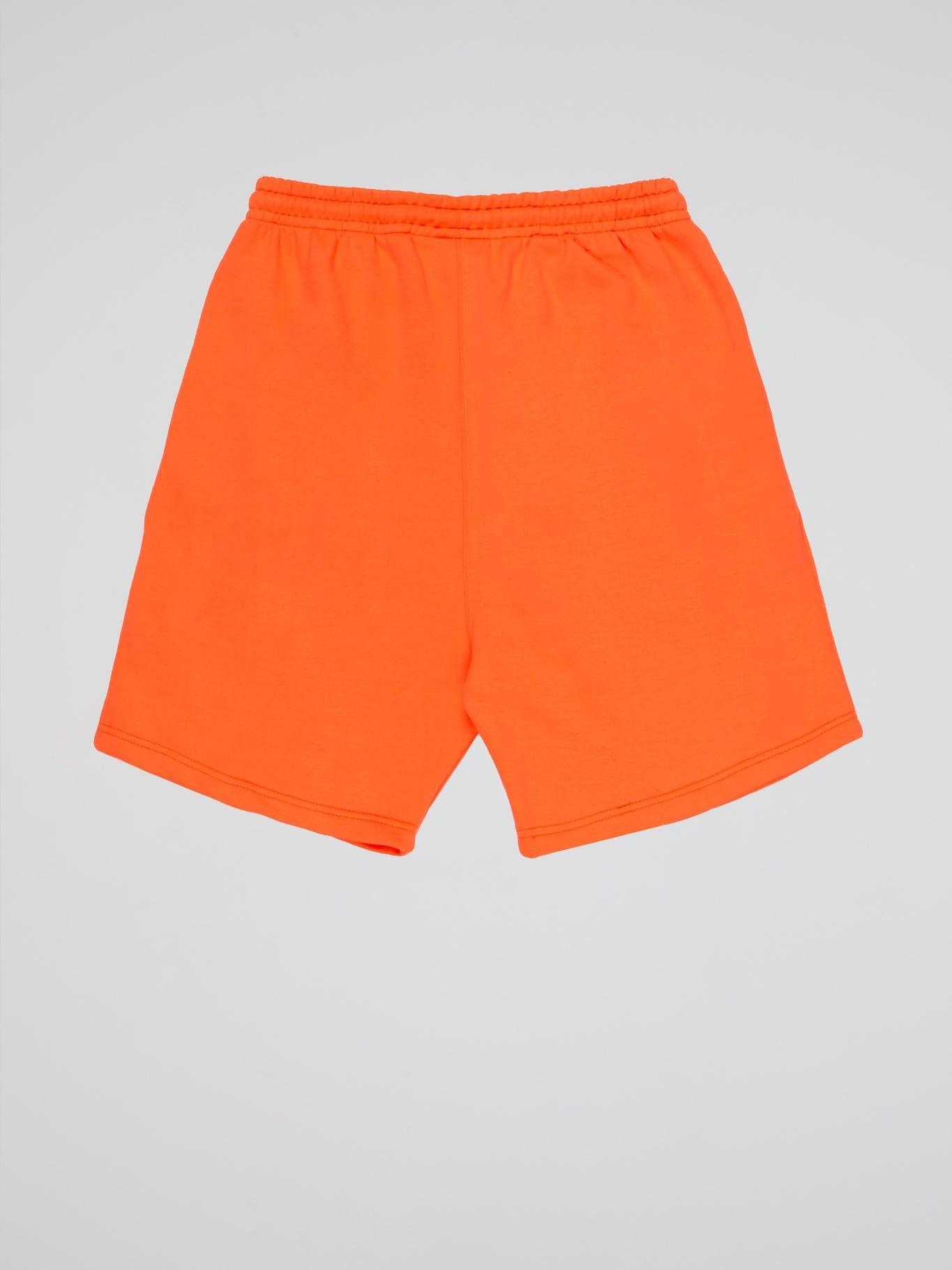 NEON ORANGE SHORTS BHYPE LOGO ESSENTIALS - B-Hype Society