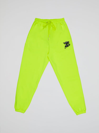 NEON YELLOW PANTS BHYPE LOGO ESSENTIALS - B-Hype Society