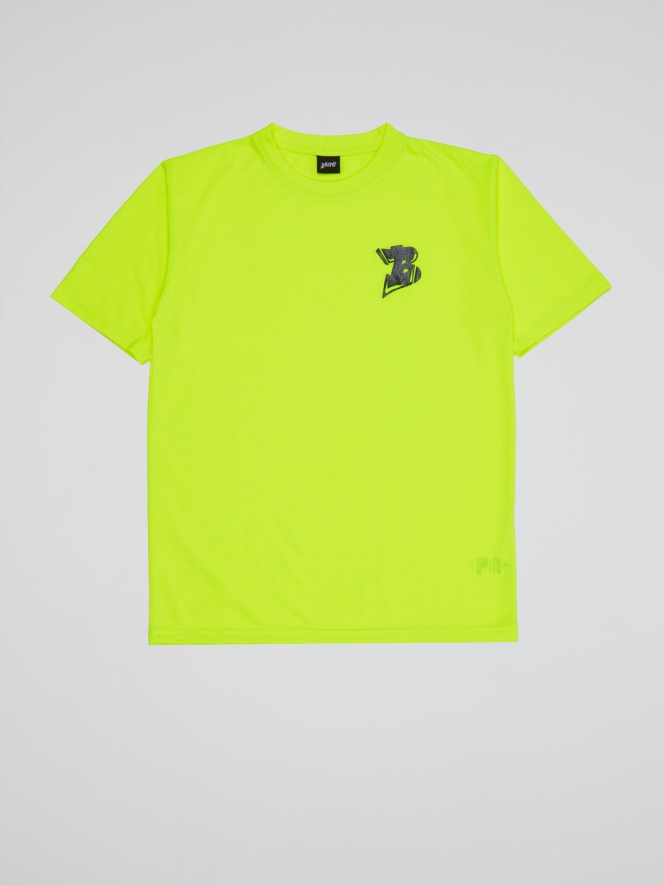 NEON YELLOW T-SHIRT BHYPE LOGO ESSENTIALS - B-Hype Society