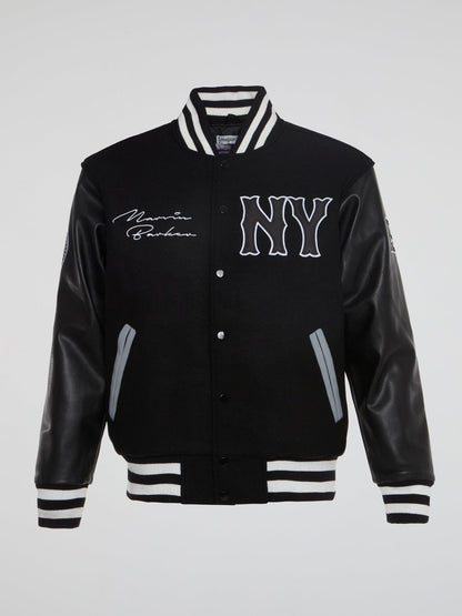 New York Black Yankees Black Varsity Jacket - B-Hype Society