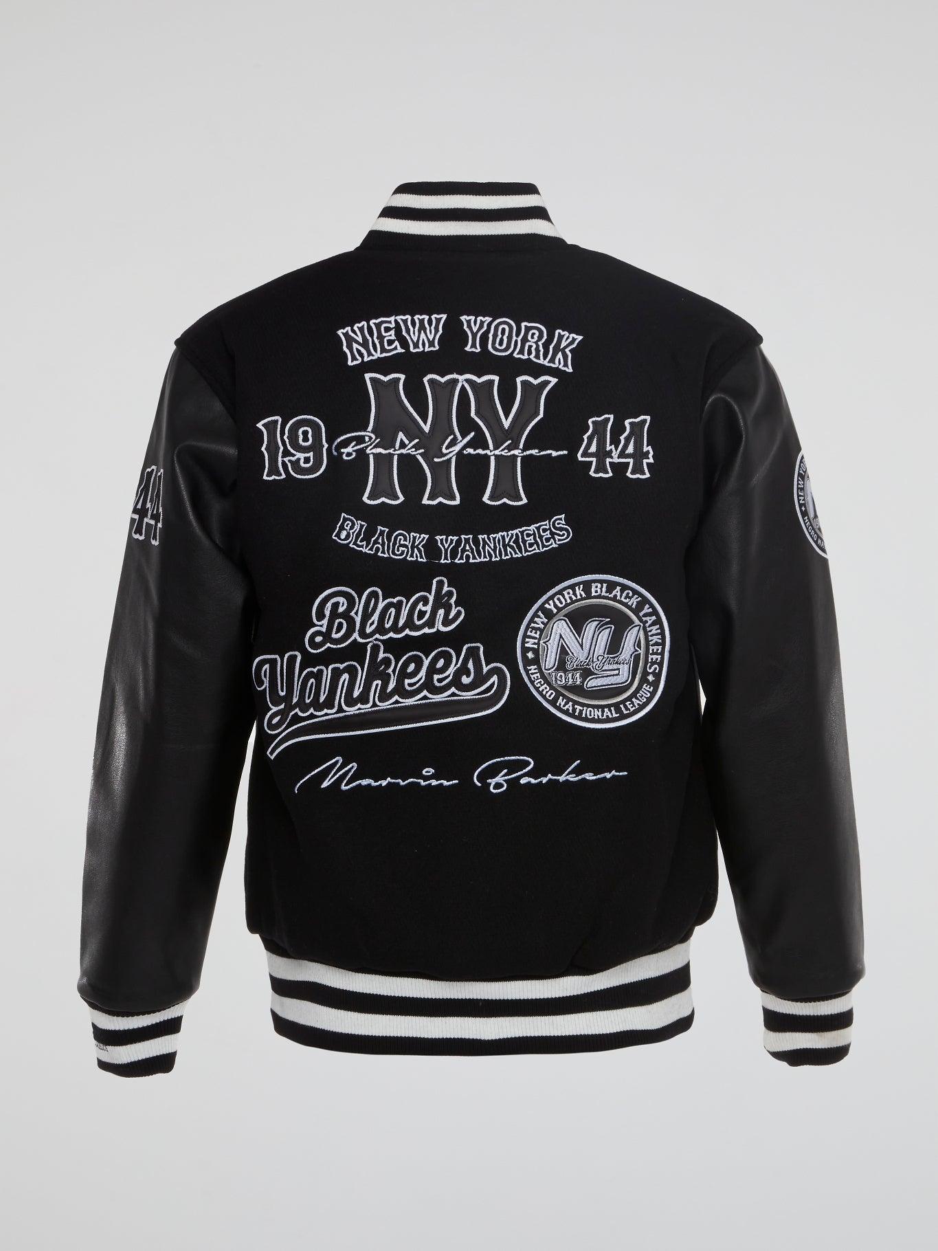 New York Black Yankees Black Varsity Jacket - B-Hype Society