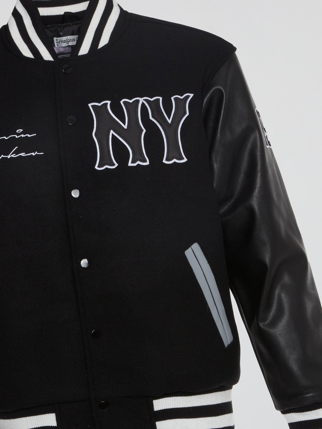 New York Black Yankees Black Varsity Jacket - B-Hype Society