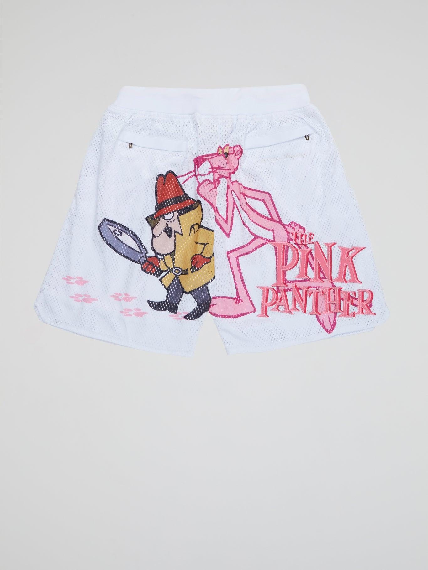 Pink Panther Shorts White - B-Hype Society