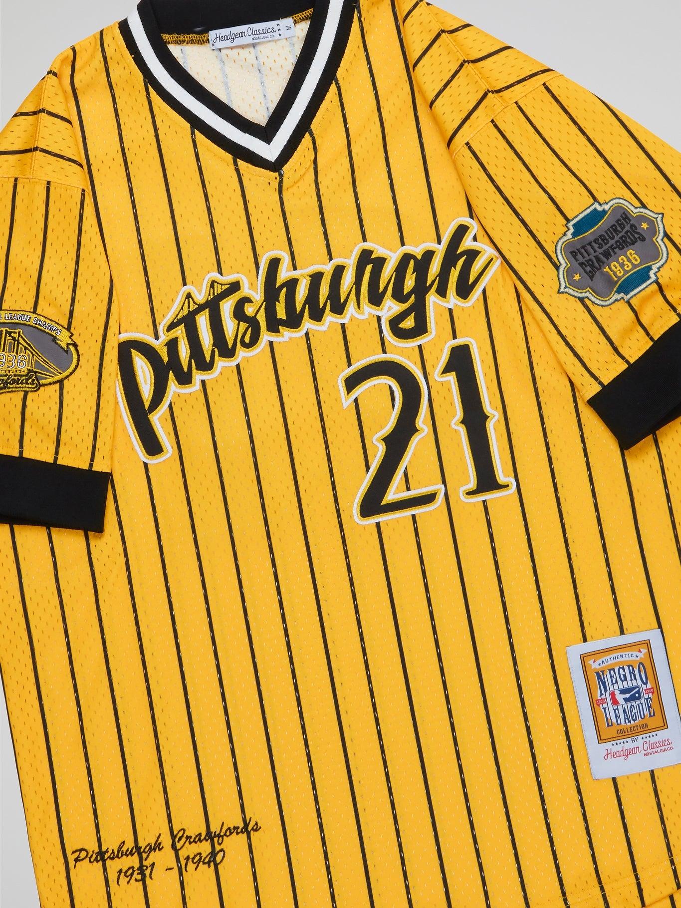 Pittsburgh Crawfords Yellow Pullover Jersey - B-Hype Society