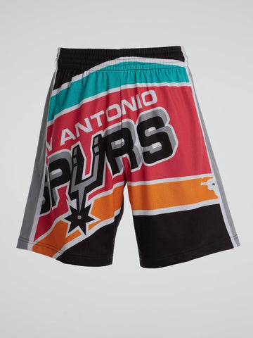 Mitchell and Ness - San Antonio Spurs 1998 Big Face Shorts