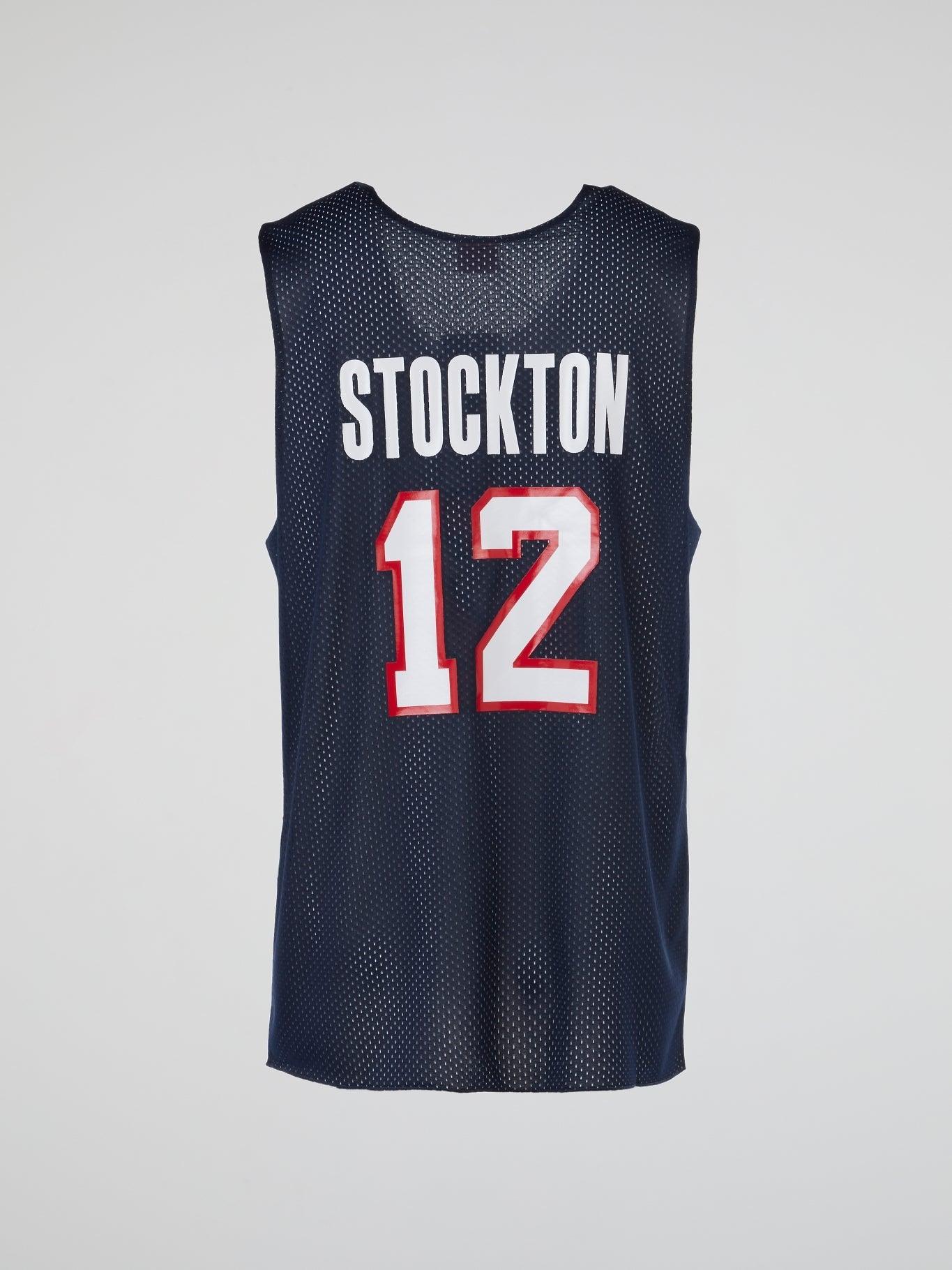 Men's USA Basketball John Stockton Mitchell & Ness Navy/White