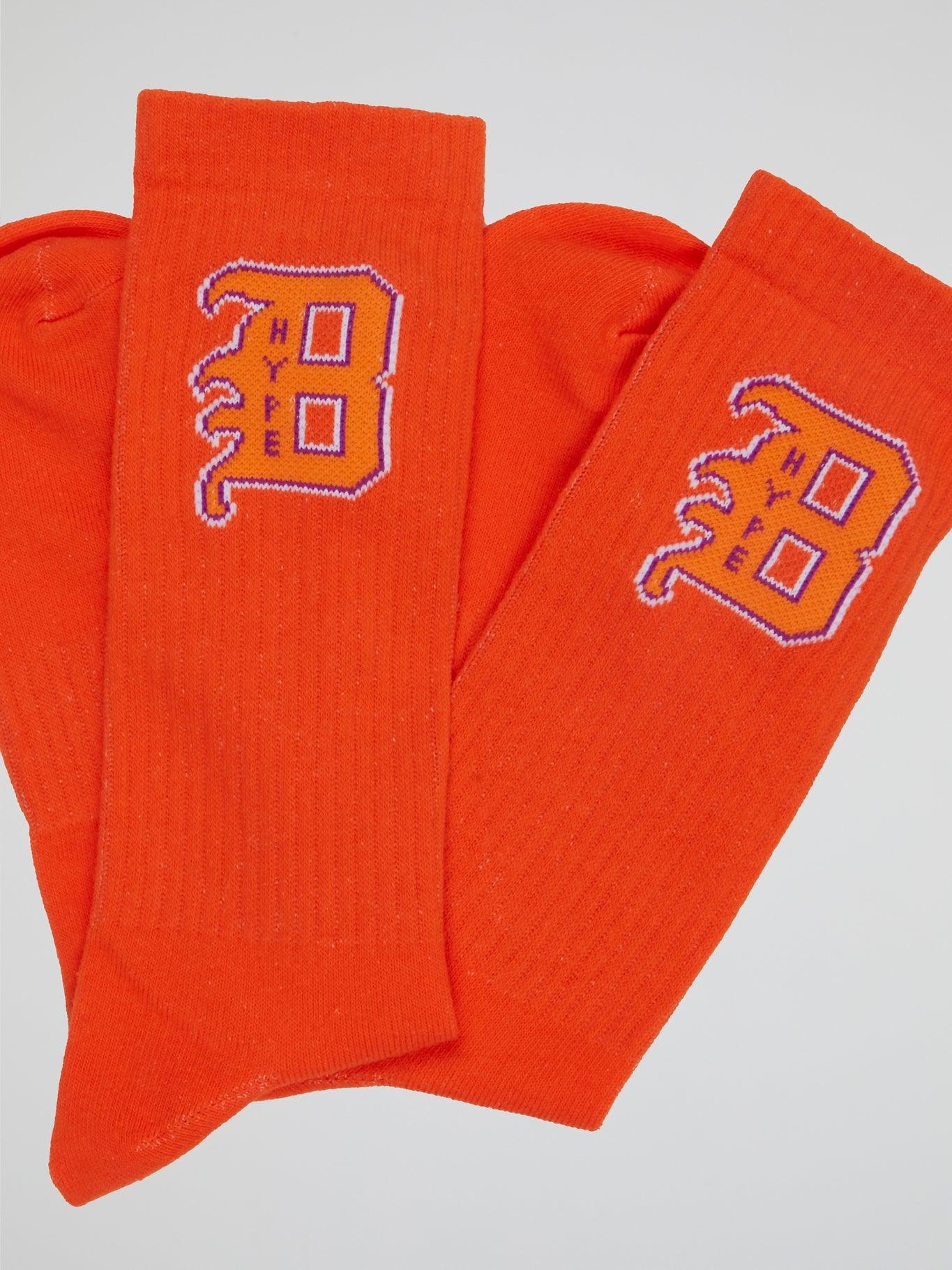 Varsity B Socks Orange - B-Hype Society