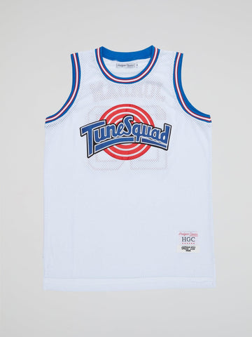 Headgear - White Tunesquad Basketball Jersey